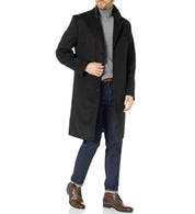 London Fog Men Signature Wool-Blend Overcoat Coat 42 R Black