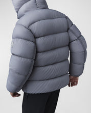 Mackage Adelmo-Lc Nylon Quilted Hooded Down Jacket Size 42 / Large Grey