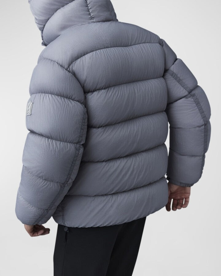 Mackage Adelmo-Lc Nylon Quilted Hooded Down Jacket Size 42 / Large Grey
