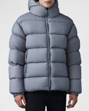 Mackage Adelmo-Lc Nylon Quilted Hooded Down Jacket Size 42 / Large Grey
