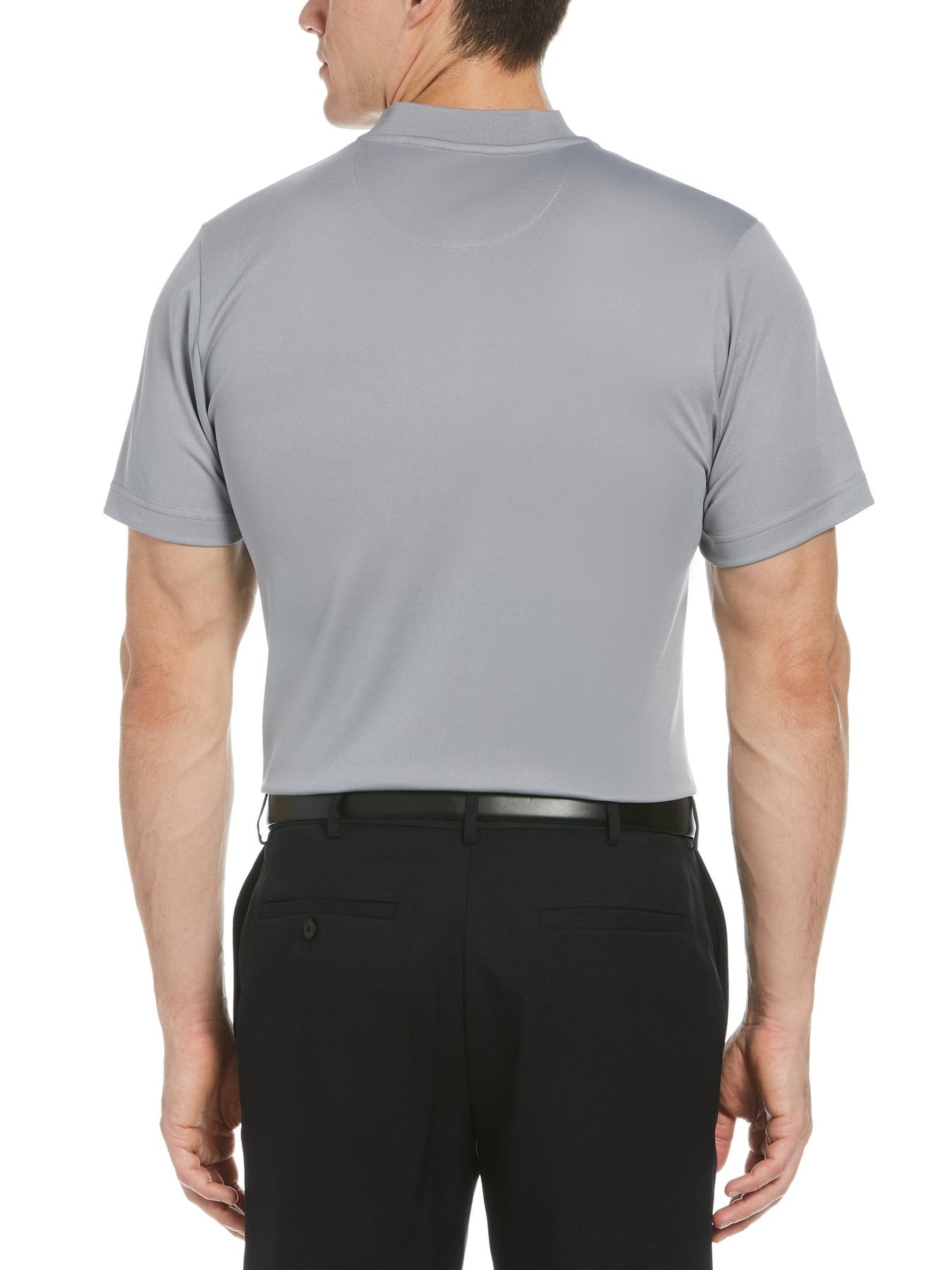 PGA TOUR Mens Regular fit Short Sleeve Polo Shirt Small Grey Solid Stretch