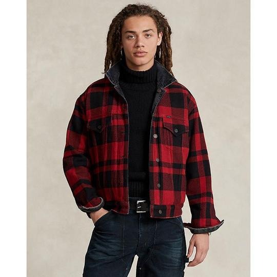 Polo Ralph Lauren Men's Reversible Denim Flannel Trucker Jacket 2XL XXL Black