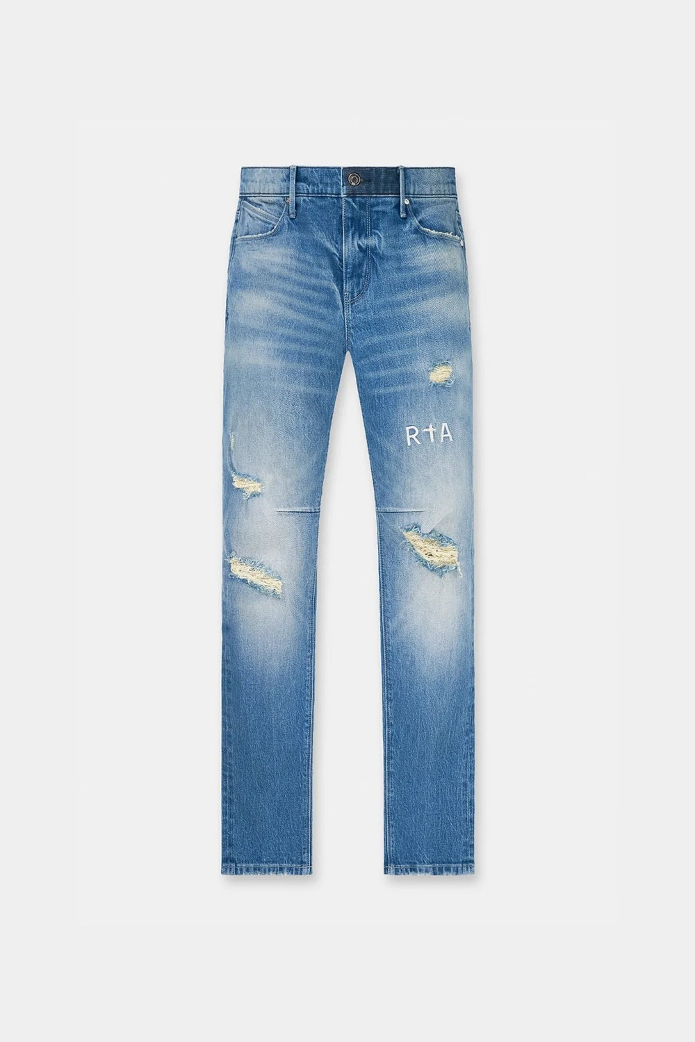 RTA Mens Clayton Skinny Fit Blue Jeans 32 x 32 Distressed