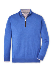 Peter Millar Crown Autumn Crest Quarter Zip Sweater XXL Cape Blue Wool Blend