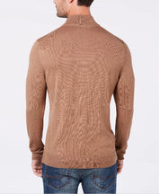 CLUB ROOM Mens QuarterZip Merino Wool Blend Sweater Brown Large