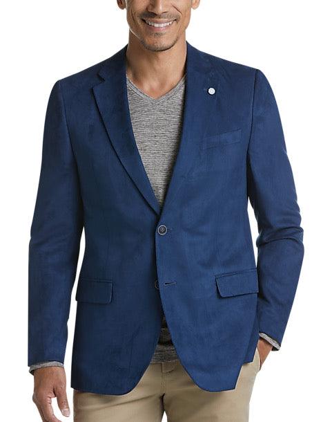 Nautica Mens Modern fit Sport Coat Blazer 44 S Blue Solid Stretch
