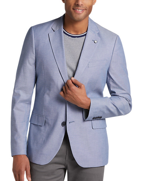 Nautica Mens Modern fit Sport Coat Blazer 40 R Light Blue Solid Stretch