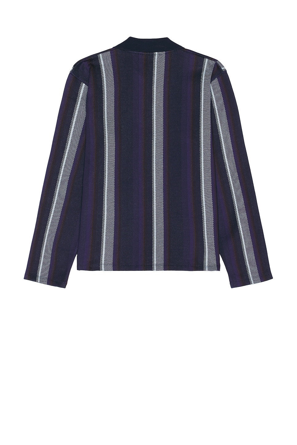 Nicholas Daley Mens Long Sleeve Striped Polo Sweater Large Navy Blue