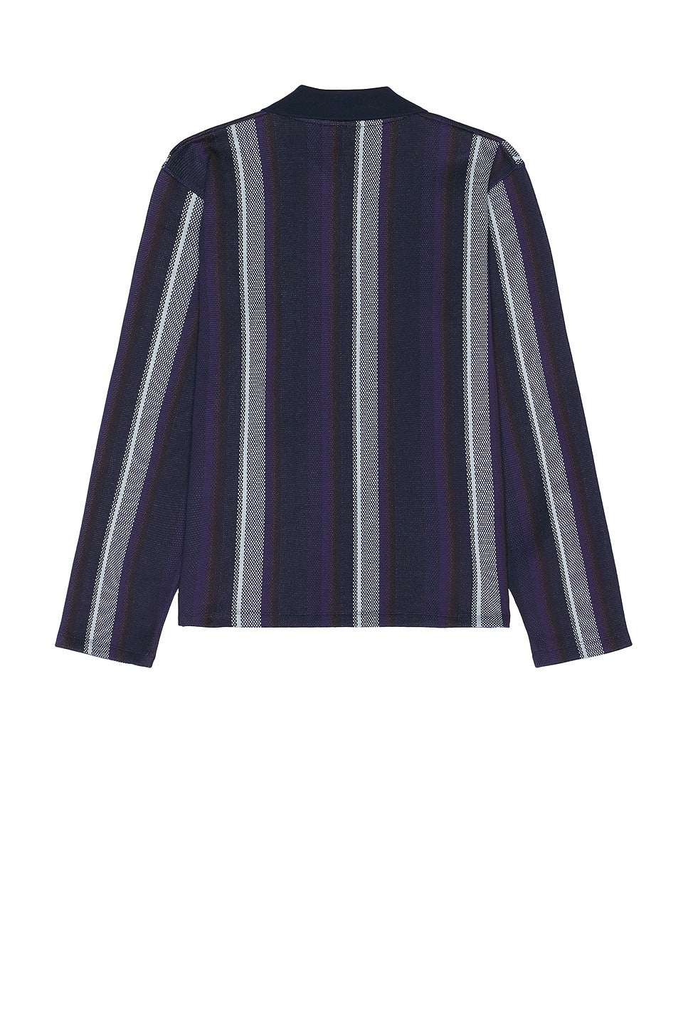 Nicholas Daley Mens Long Sleeve Striped Polo Sweater Large Navy Blue