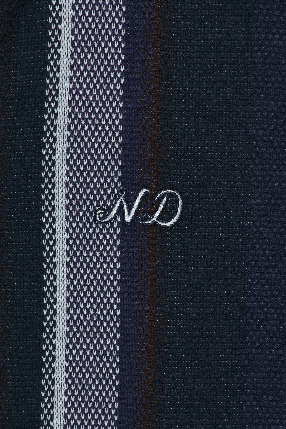 Nicholas Daley Mens Long Sleeve Striped Polo Sweater Large Navy Blue