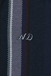 Nicholas Daley Mens Long Sleeve Striped Polo Sweater Large Navy Blue