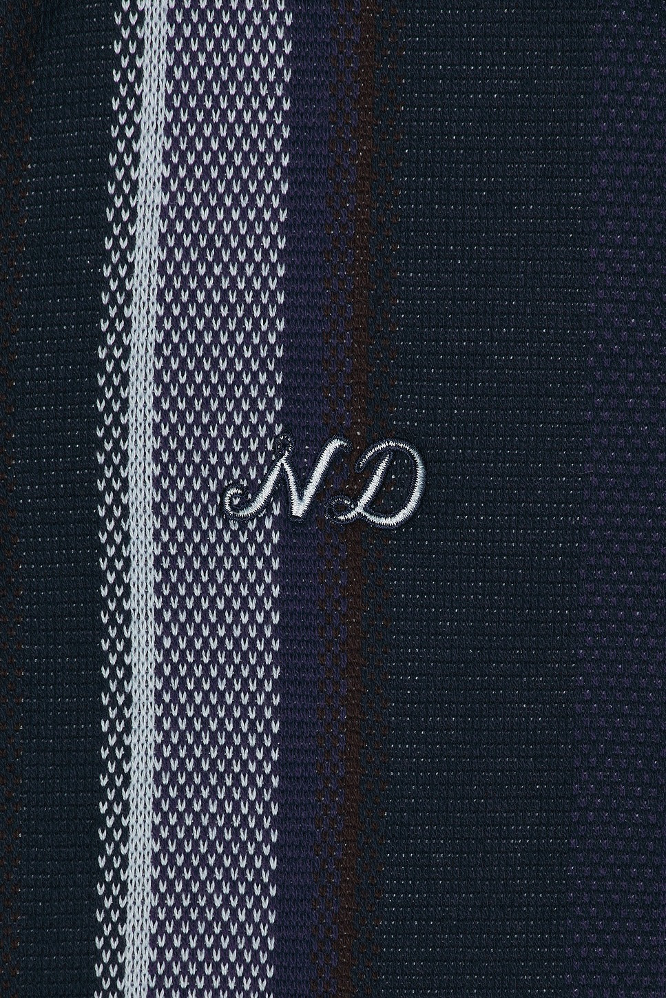 Nicholas Daley Mens Long Sleeve Striped Polo Sweater Small Navy Blue