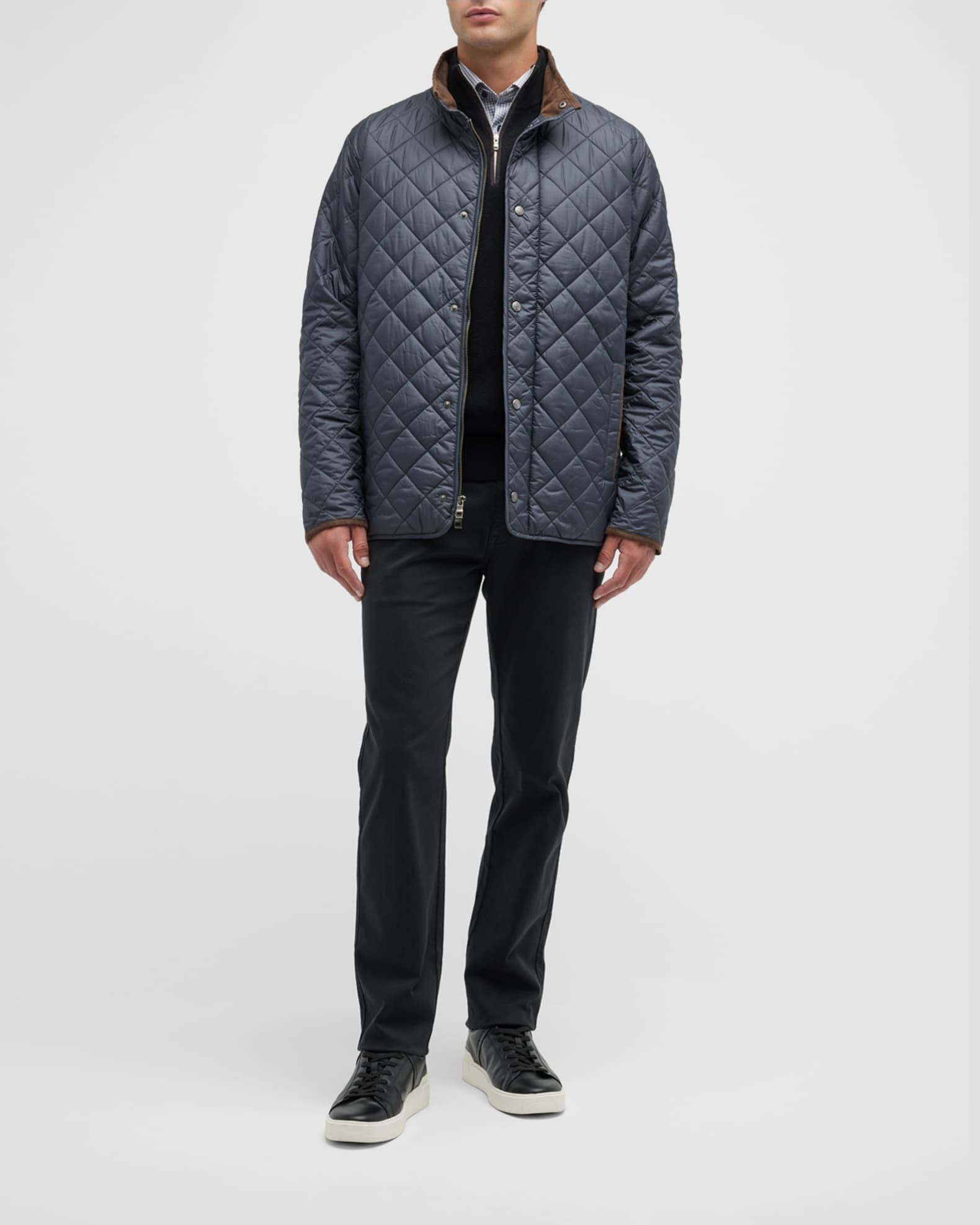 Peter Millar Mens Regular fit Quilted Coat Small Navy Blue Solid