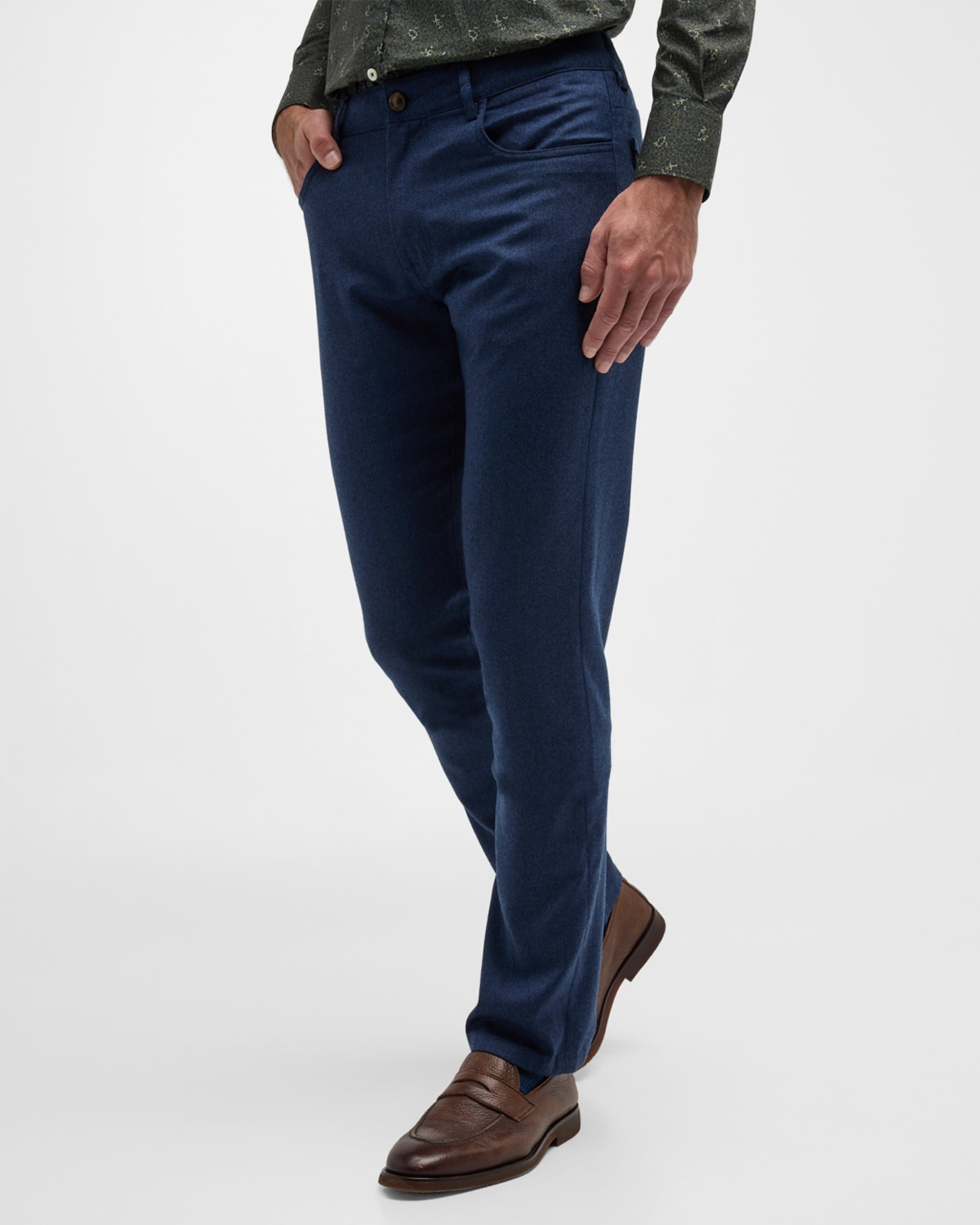 Canali Cotton Moleskin Regular Fit 5-Pocket Pants Size 34 Navy Blue