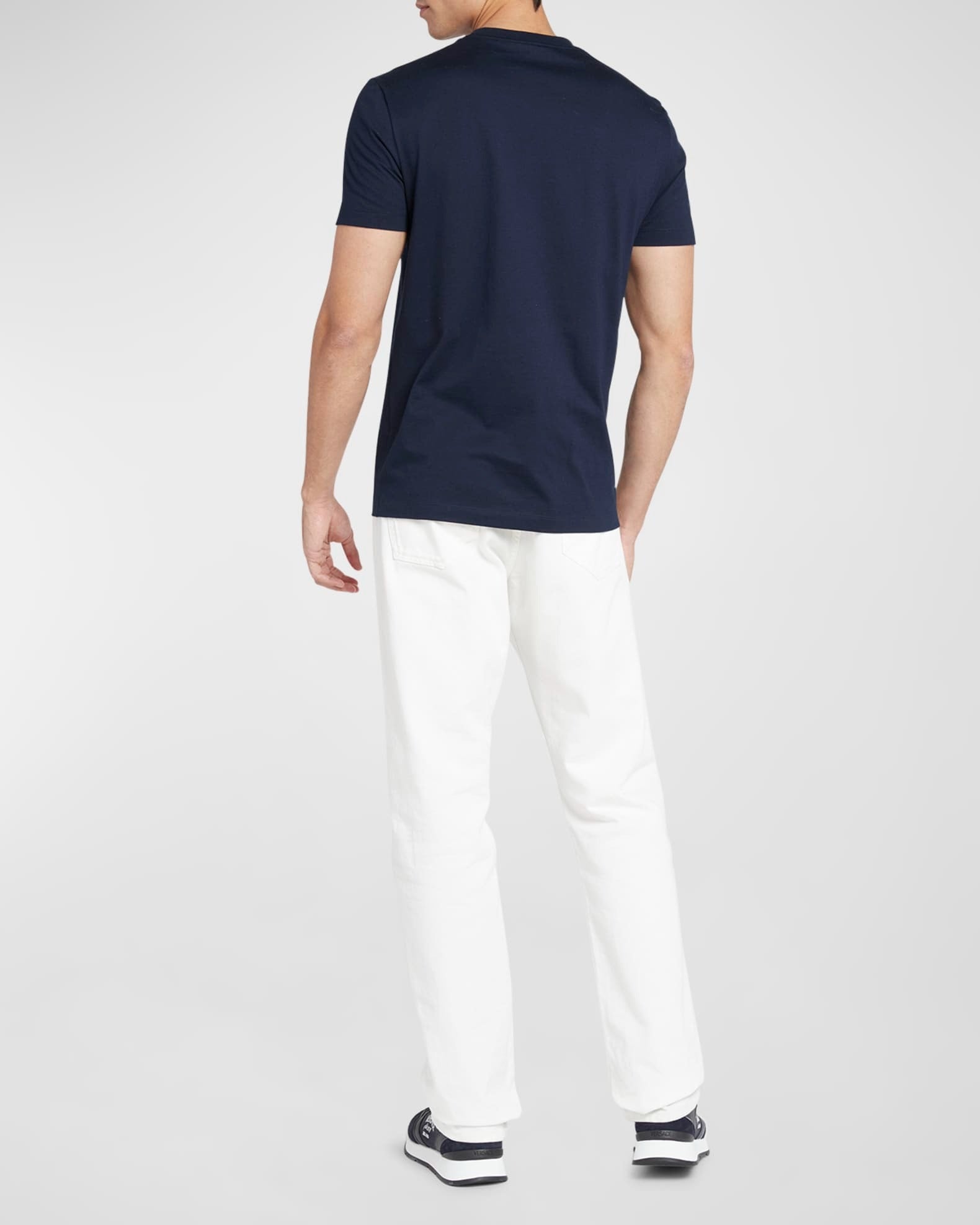 Versace Men's Medusa Logo T Shirt Small Navy Blue