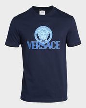 Versace Men's Medusa Logo T Shirt Small Navy Blue