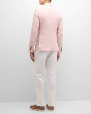Canali Men's Linen Two-Button Blazer Sport Coat EU56 US 46R Pink