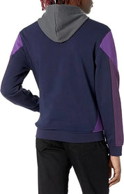 Armani Exchange Mens Colorblocked Logo-Print Hoodie Sweatshirt Purple Blue XL