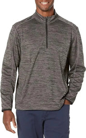 PGA Tour Men's Midweight Moisture Wicking 1/4 Zip Jacket Grey Heather Small