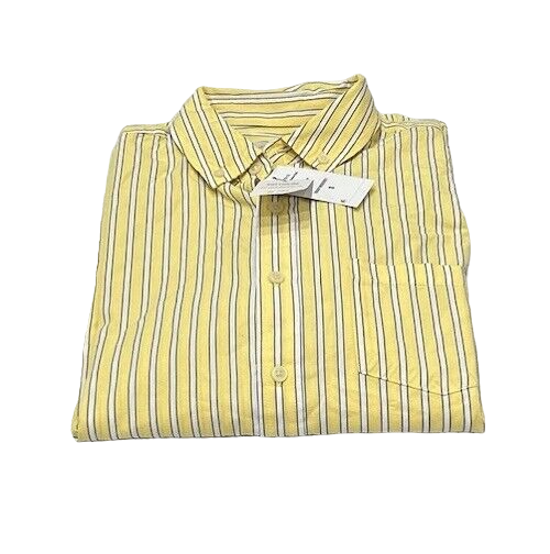 COTTON ON Mens Mayfair Button Down Dress Shirt Yellow Stripe Shirt Small