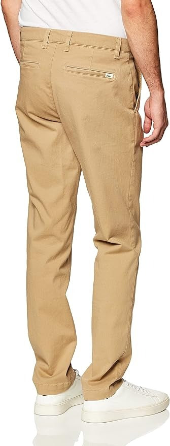Lacoste Men's Stretch Garbadine Chino Regular Fit Pants 38 x 32 Tan Beige