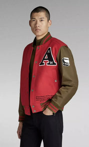 G-STAR RAW Men's Varsity Jacket Small Red / Brown
