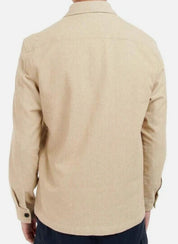 BARBOUR Mens Riva Stretch Cotton Button-Up Overshirt Jacket Medium Tan