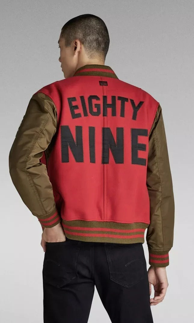 G-STAR RAW Men's Varsity Jacket Small Red / Brown
