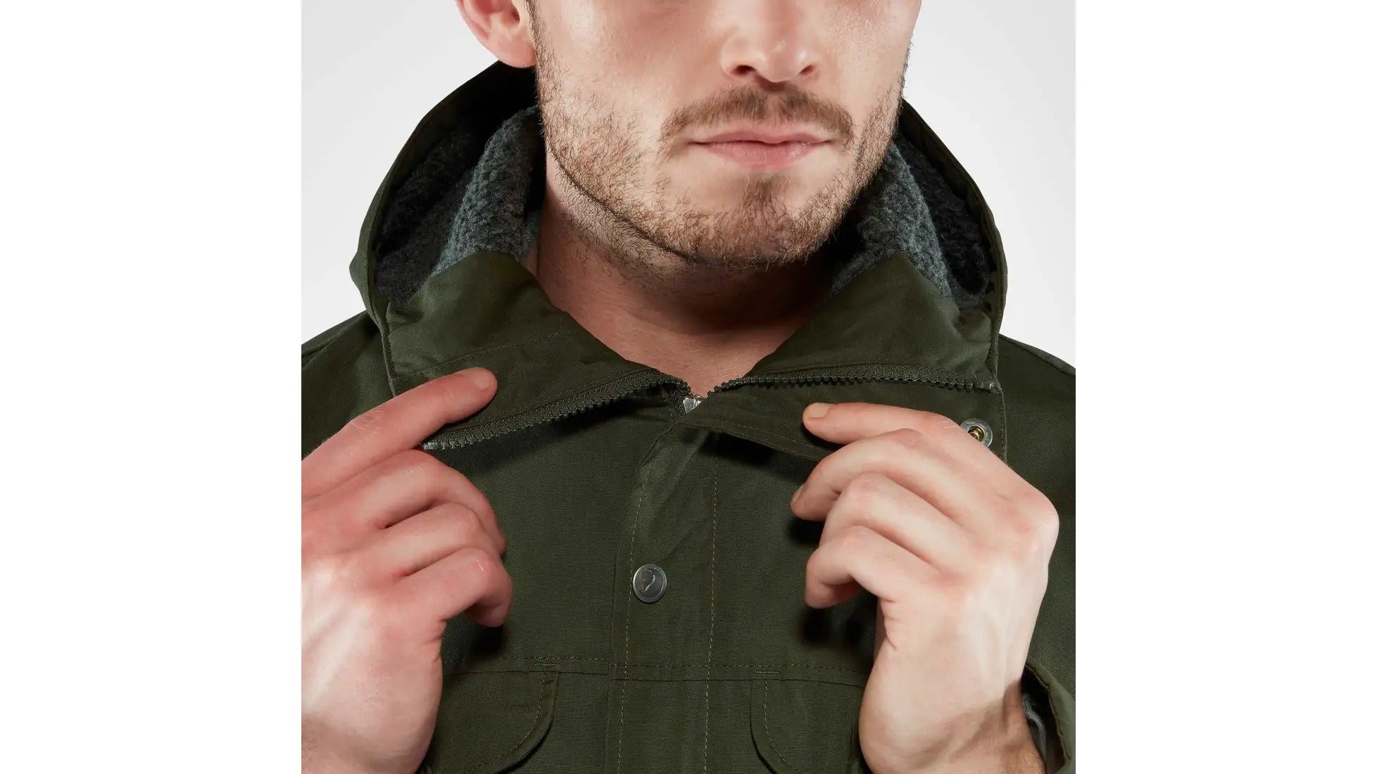 Fjallraven Mens Greenland Coat Water Resistant Jacket Green Grey Small