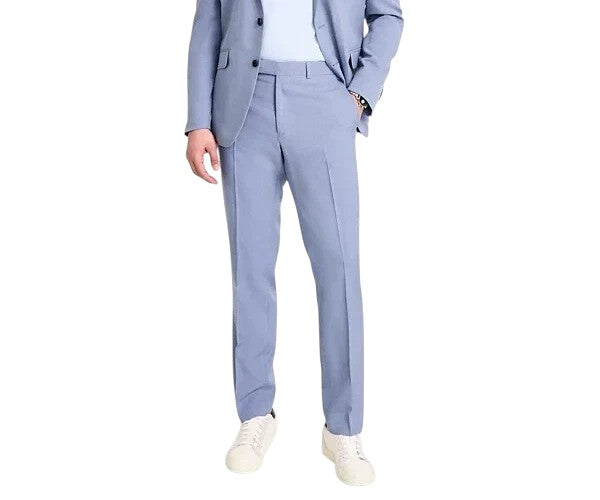Kenneth Cole Mens Slim fit Dress Suit Pants 45 / 32 Light Blue Solid Stretch