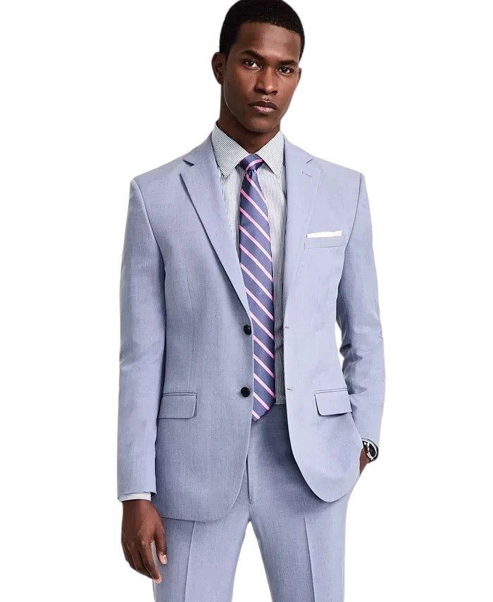 Dkny Mens Modern fit Suit Jacket Blazer 36 R Light Blue Solid Stretch