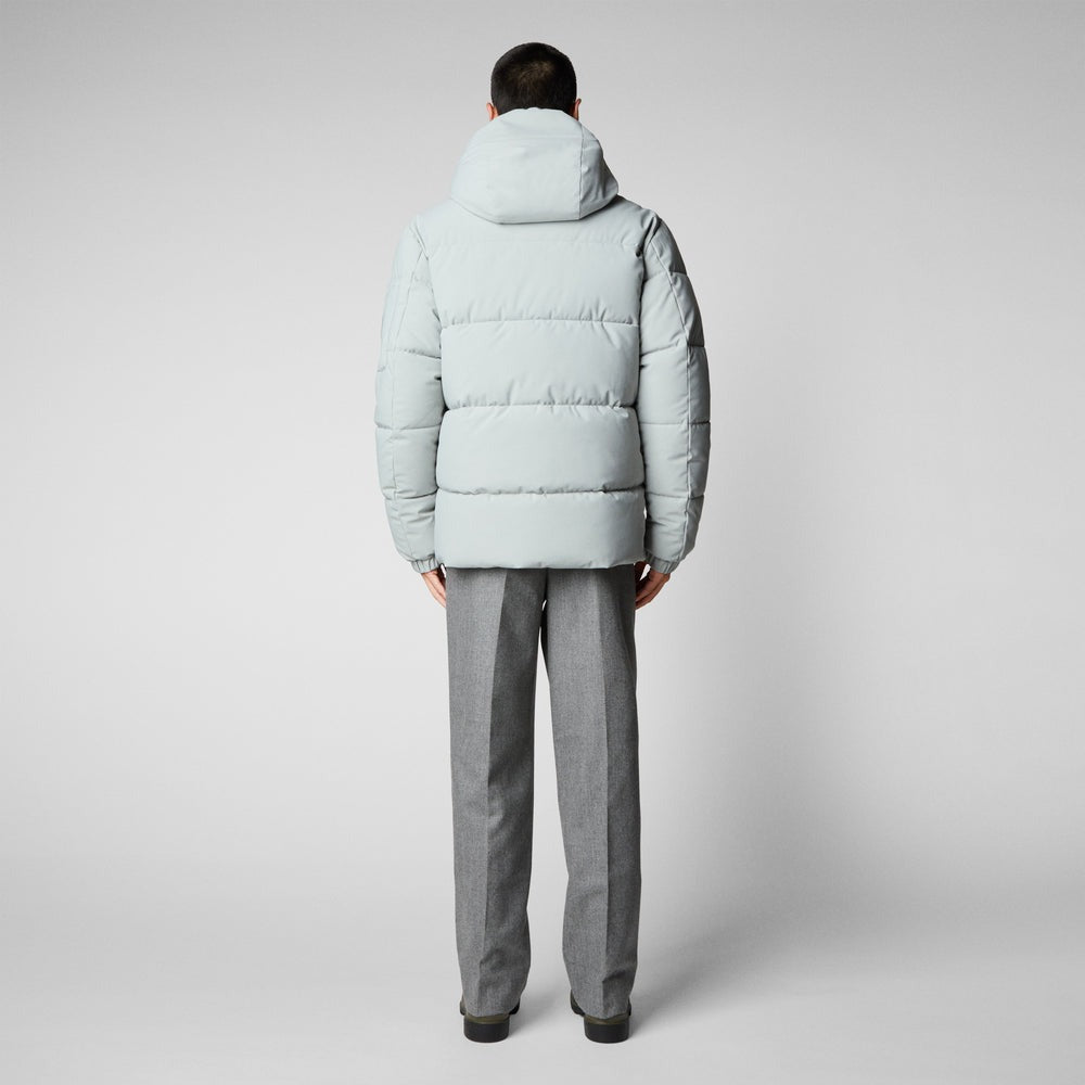 Save the Duck Mens Alter Hooded Quilted Parka Frost Grey 2XL