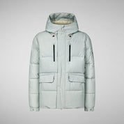 Save the Duck Mens Alter Hooded Quilted Parka Frost Grey 2XL