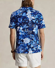 Polo Ralph Lauren Mens Floral Terry Short Sleeve Woven Camp Shirt 2XL XXL Blue