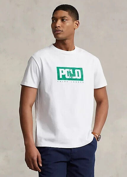 Polo Ralph Lauren Classic Fit Logo Jersey T Shirt XL White / Green