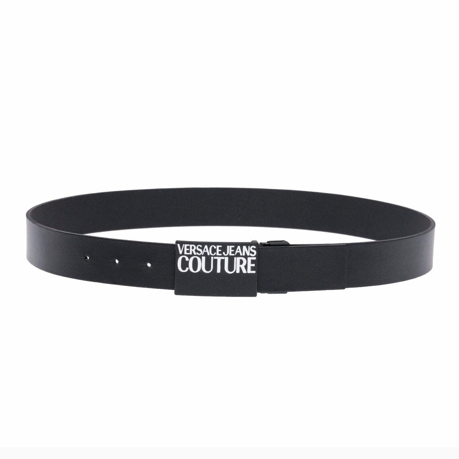 Versace Jeans Couture Logo Belt Black White Size EU 90 / US 34