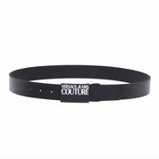 Versace Jeans Couture Logo Belt Black White Size EU 90 / US 34