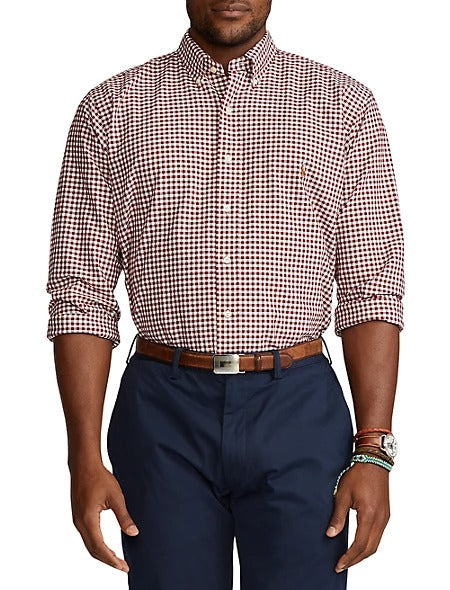 Polo Ralph Lauren Mens Classic fit Long Sleeve Button-Up Shirt 2XLT Red Plaid