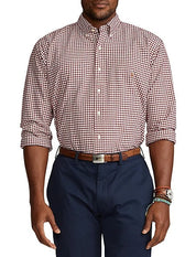 Polo Ralph Lauren Men's Classic Fit Oxford Button Up Shirt Wine Red White 3XLT