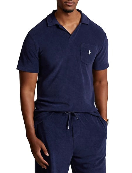 Polo Ralph Lauren Mens Big & Tall Terry Polo Shirt 2XLT  Navy Blue