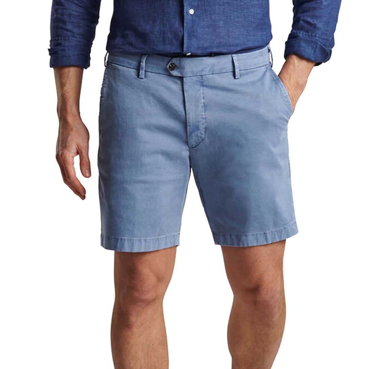 Peter Millar Concorde Garment-Dyed Golf Shorts Size 34 Blue Casa