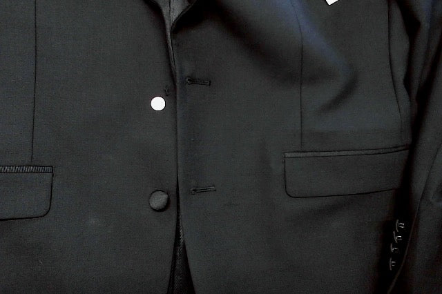 Bar Iii Mens Slim fit Tuxedo Jacket Blazer 40 S Black Solid Stretch Wool