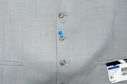 Bar Iii Mens Slim fit Button-Up Vest XL Light Grey Solid Stretch Wool