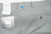 Kenneth Cole Mens Slim fit Dress Pants 33 / 30 Light Grey Solid Stretch