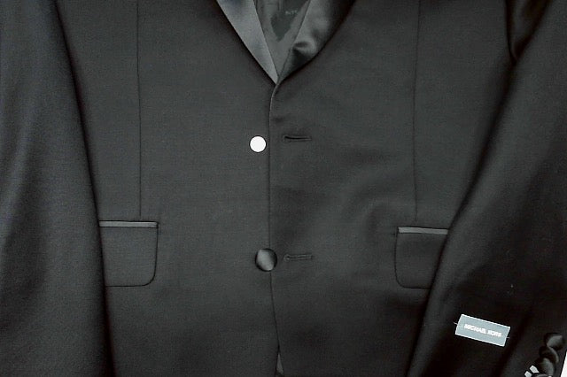 Michael Kors Mens Classic fit Sport Coat Blazer 40 R Black Solid Stretch Wool