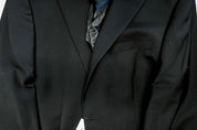 Calvin Klein Mens Slim fit Suit Jacket Blazer 42 S Black Solid Stretch Wool