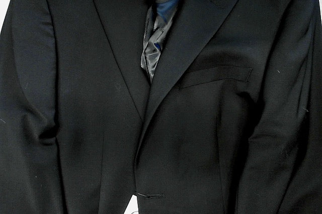 Calvin Klein Mens Slim fit Suit Jacket Blazer 42 S Black Solid Stretch Wool