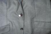 Kenneth Cole Mens Slim fit Suit Jacket Blazer 40 R Gun Metal Grey Solid Stretch