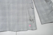 Alfani Mens Slim fit Suit Jacket Blazer 36 S Light Grey Plaid Stretch