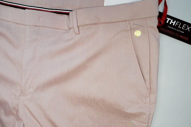 Tommy Hilfiger Mens Modern fit Dress Pants 42 / 30 Pink Solid Stretch